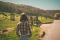 Young woman on a ranch Royalty Free Stock Photo