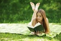 Young woman reading book Royalty Free Stock Photo