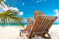 Young woman reading a book at beach Royalty Free Stock Photo