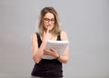 Young woman is reading a book Royalty Free Stock Photo