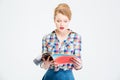 Young woman reading magazine Royalty Free Stock Photo