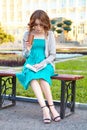 Young woman reads book. Royalty Free Stock Photo