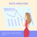 Office Worker Girl in Dress Learning Data Analysis