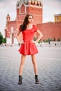 Young woman on Red Square.