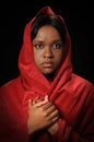 Young Woman with Red Veil Royalty Free Stock Photo