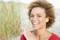 Young woman relaxing at beach Royalty Free Stock Photo