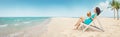 Young woman relaxing on the beach Royalty Free Stock Photo