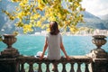 Young woman relaxing on beautiful Garda lake Royalty Free Stock Photo