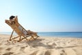Young woman relaxing in deck chair Royalty Free Stock Photo