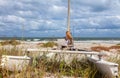 Young Woman Remote Working On Line Using Laptop On Boat At Beach Royalty Free Stock Photo