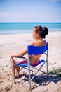 Young woman resting at the beach