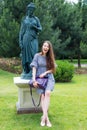 Young woman resting and having fun in the park Royalty Free Stock Photo