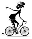 Young woman rides a bike Royalty Free Stock Photo