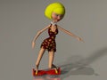 Young woman riding a hoverboard