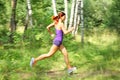 Young woman runner. Moton blur Royalty Free Stock Photo