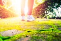 Young woman running