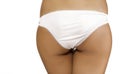 Young woman's bottom in white panties