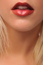 Young woman's lips close up