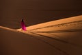 Young woman in the Sahara desert.