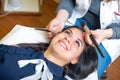 Young woman at salon for a make up Royalty Free Stock Photo