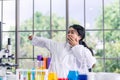 Young woman scientists are yawn in the lab