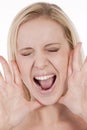 Young woman screaming Royalty Free Stock Photo