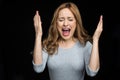 Young woman screaming Royalty Free Stock Photo