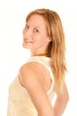 Young woman in shirt turning around Royalty Free Stock Photo