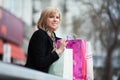 Happy young fashion woman with shopping bags Royalty Free Stock Photo