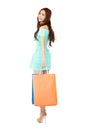 Young woman with shopping bags isolated Royalty Free Stock Photo