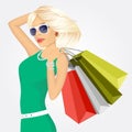 Young woman with shopping bags