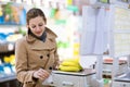 Young woman shopping for fruits and vegetables Royalty Free Stock Photo