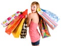 Young Woman on a Shopping Spree Royalty Free Stock Photo