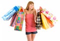 Young Woman on a Shopping Spree Royalty Free Stock Photo