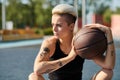 A young woman with short hair Royalty Free Stock Photo