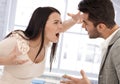 Young woman shouting at boyfriend Royalty Free Stock Photo