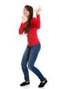 Young woman showing perfect sign. Royalty Free Stock Photo