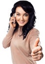 Young woman is showing thumb up gesture Royalty Free Stock Photo