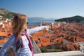 Young woman sightseeing