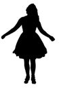 young woman silhouette and body expression black and white vector image fashion beauty on white background transparent mocup Royalty Free Stock Photo