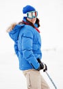 Young woman on ski resort Royalty Free Stock Photo