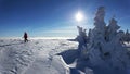 Ski Touring on Zazriva, Martinske hole, Mala Fatra, Slovakia Royalty Free Stock Photo