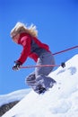 Young woman skiing