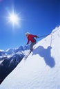 Young woman skiing Royalty Free Stock Photo