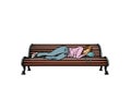 Young woman sleeping on a bench. homeless Royalty Free Stock Photo