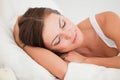 Young woman sleeping in her bed Royalty Free Stock Photo