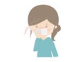 Young woman sneezing Royalty Free Stock Photo