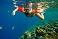 Young woman snorkeling