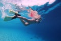 Young woman snorkelling Royalty Free Stock Photo