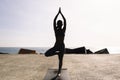 young woman in sportswear doing yoga position Royalty Free Stock Photo